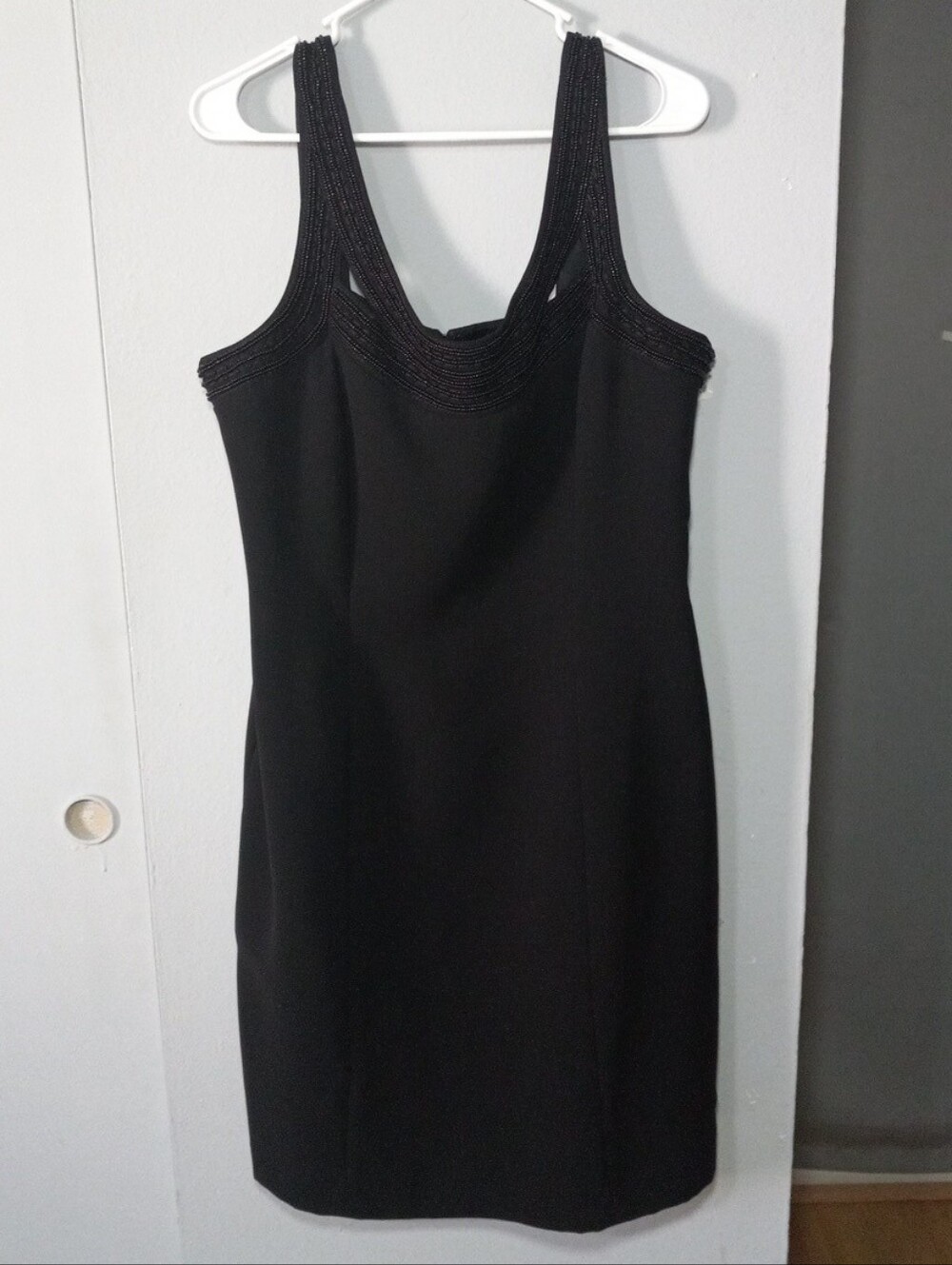 ANTONIO MELANI Black Beaded Cocktail Dress Size 14